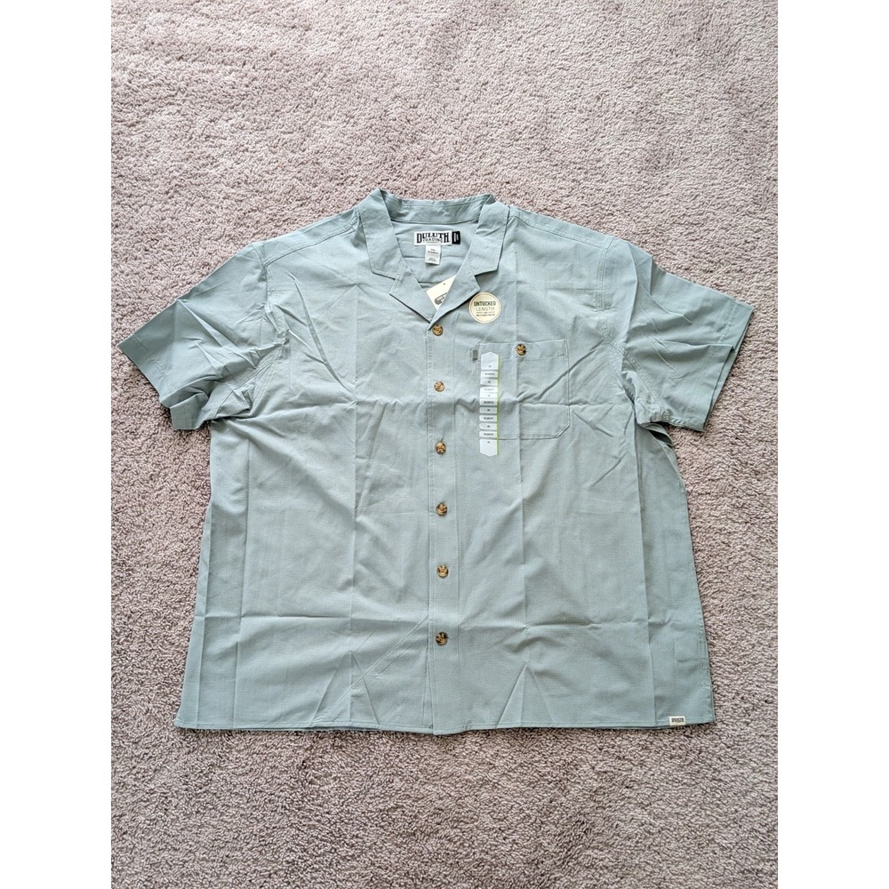 Duluth Mens Breezeshooter Camp Collar Untucked Shirt Relaxed Fit Size 2XL NWT